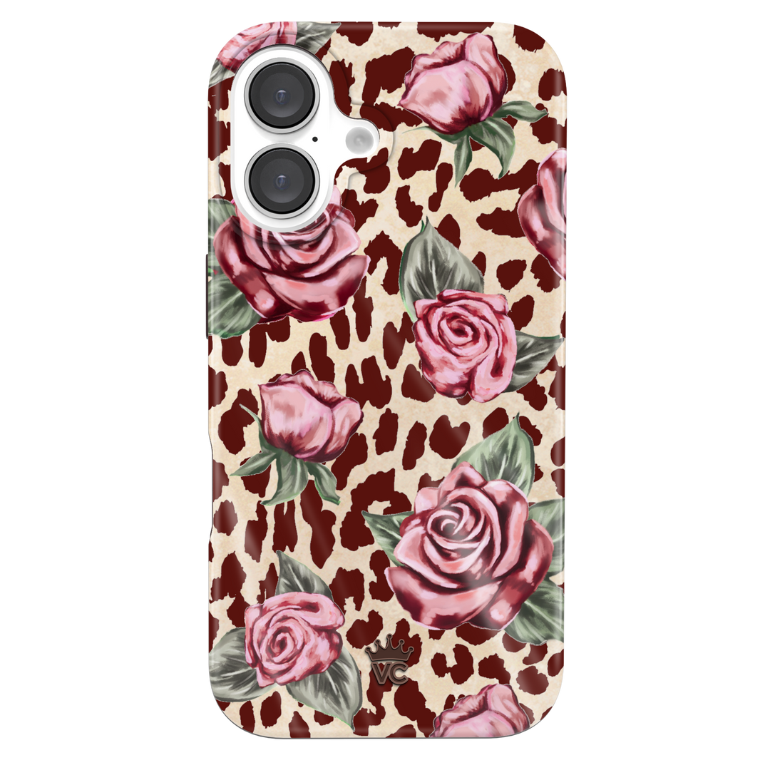 Rosy Leopard iPhone Case – Aesthetic Shockproof Phone Cover