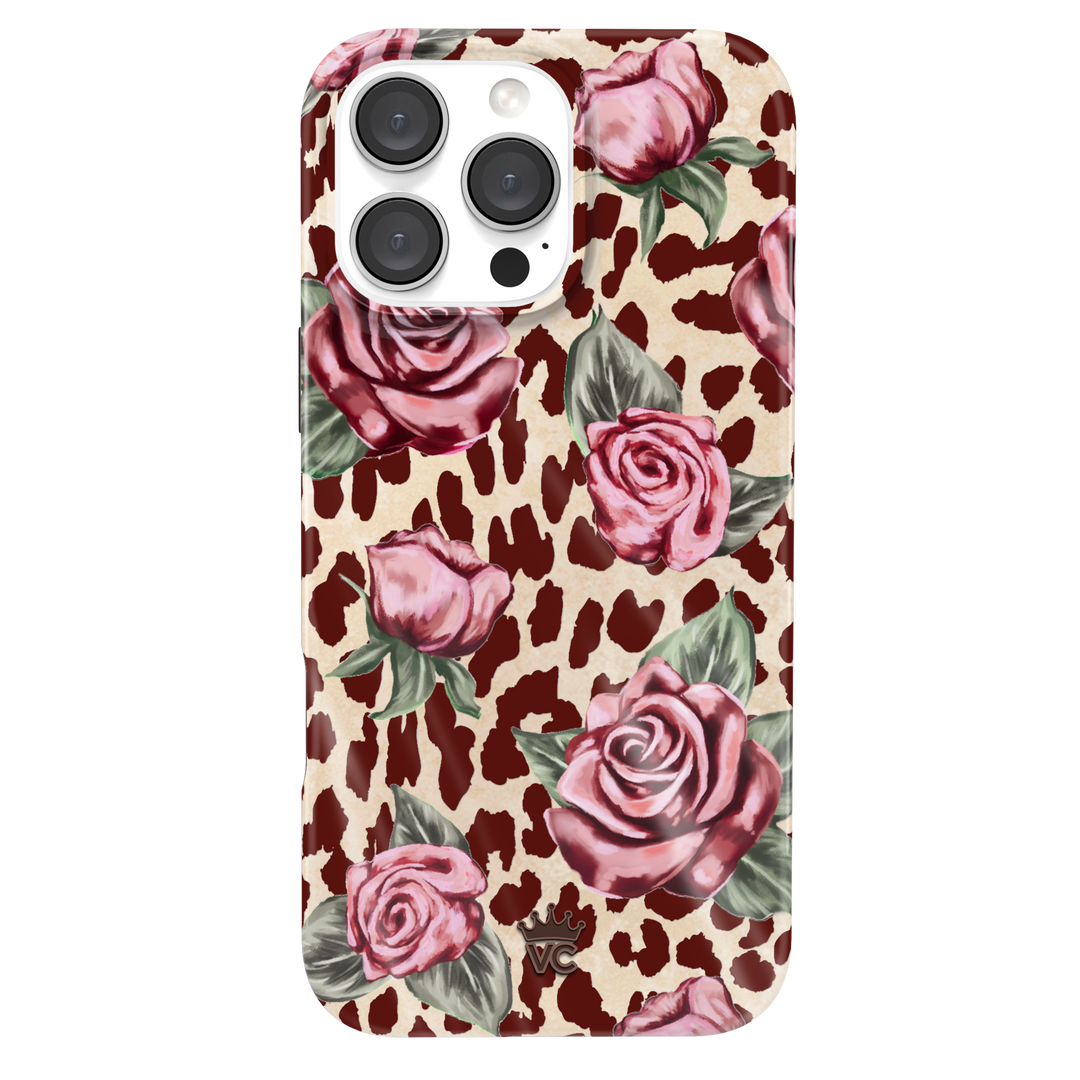 Rosy Leopard iPhone Case – Aesthetic Shockproof Phone Cover