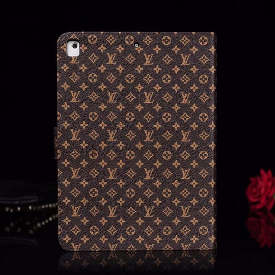Elegant Monogram Canvas Flip Cover for Apple iPad | Luxury-Inspired Protective Case