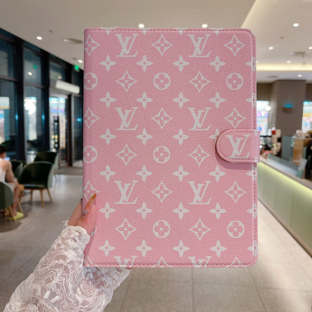 Elegant Monogram Canvas Flip Cover for Apple iPad | Luxury-Inspired Protective Case