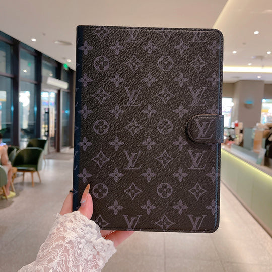 Elegant Monogram Canvas Flip Cover for Apple iPad | Luxury-Inspired Protective Case