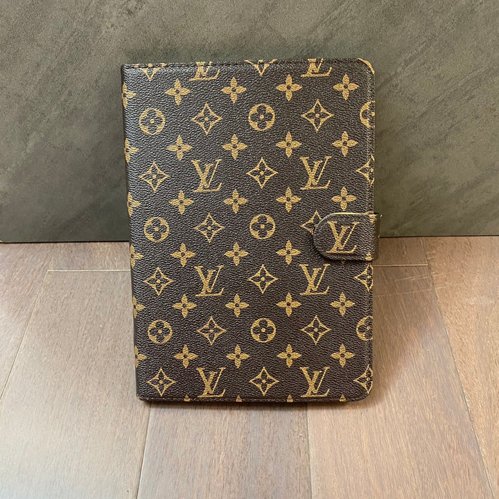 Elegant Monogram Canvas Flip Cover for Apple iPad | Luxury-Inspired Protective Case
