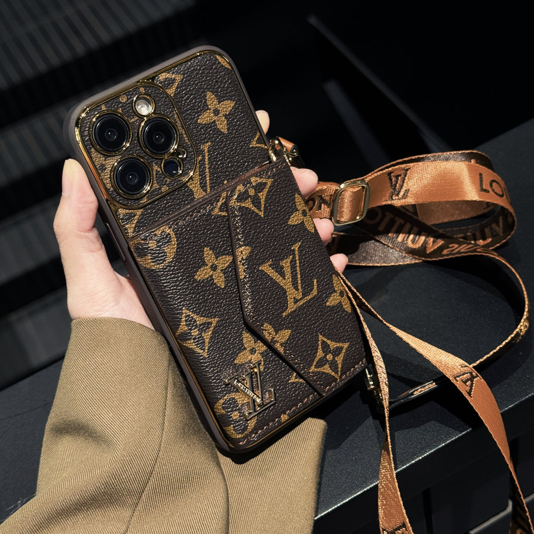 Signature iPhone 16 Case With Card Holder – Luxury Designer Phone Cover