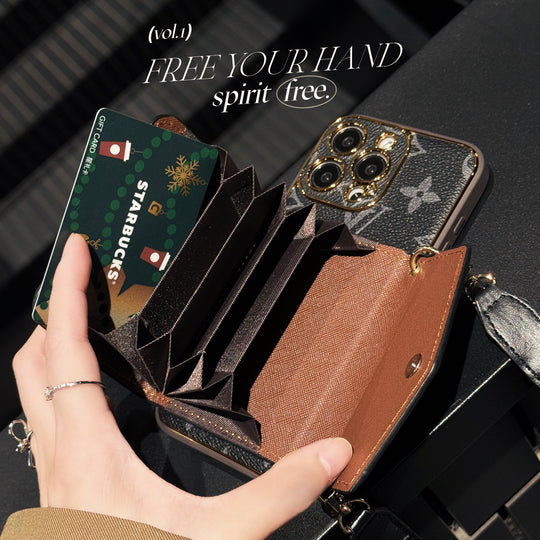 Signature iPhone 16 Case With Card Holder – Luxury Designer Phone Cover