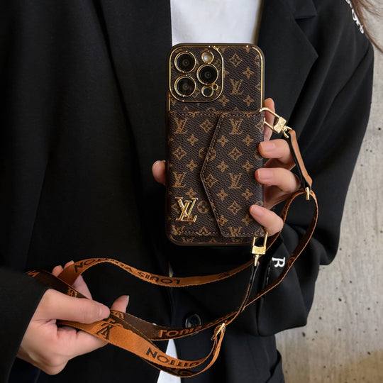 Signature iPhone 16 Case With Card Holder – Luxury Designer Phone Cover