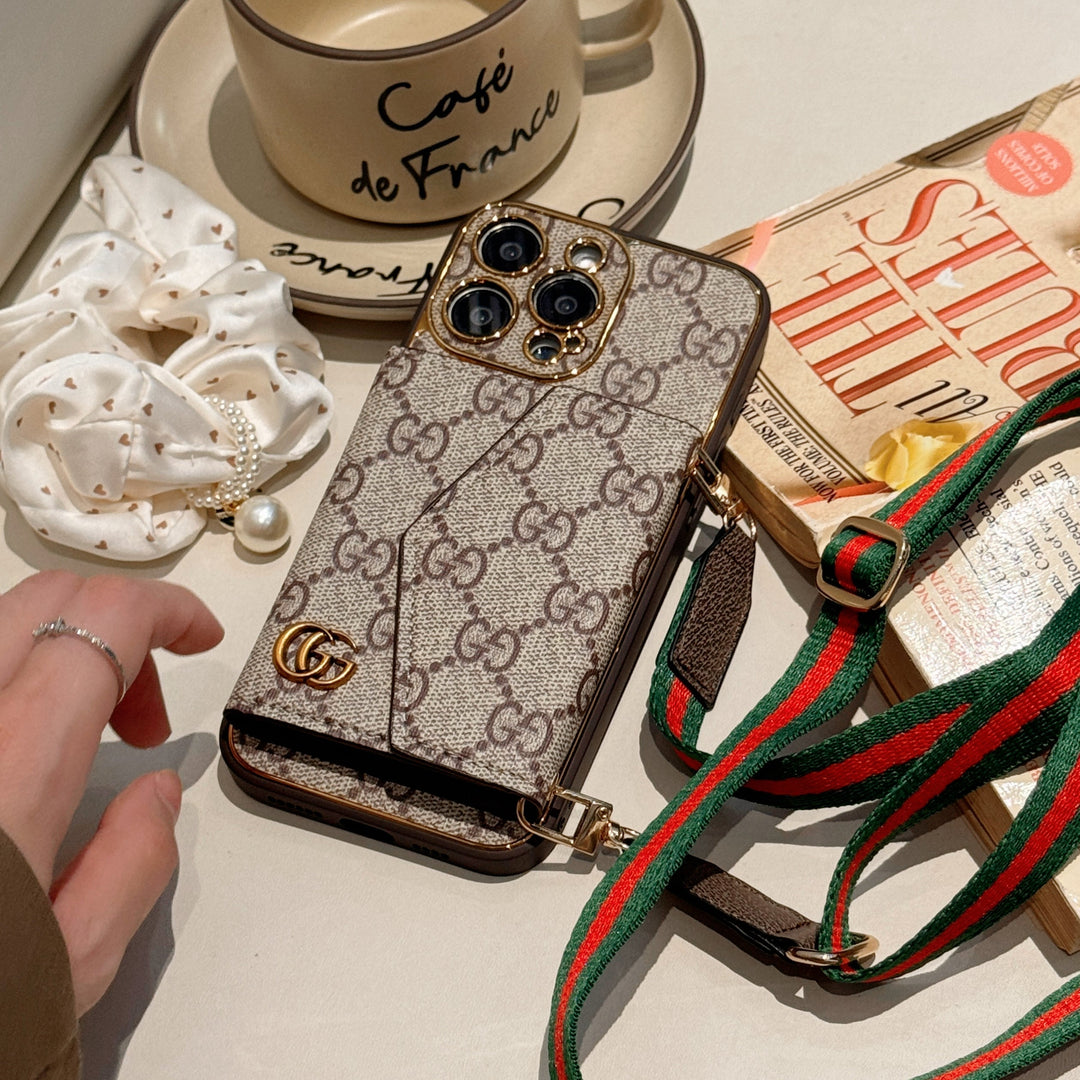 Signature iPhone 16 Case With Card Holder – Luxury Designer Phone Cover