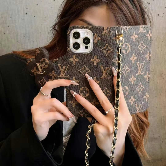 Inspired Wallet iPhone Case – Luxury Fashion Cover for iPhone 16 / 15 / 14 / 13