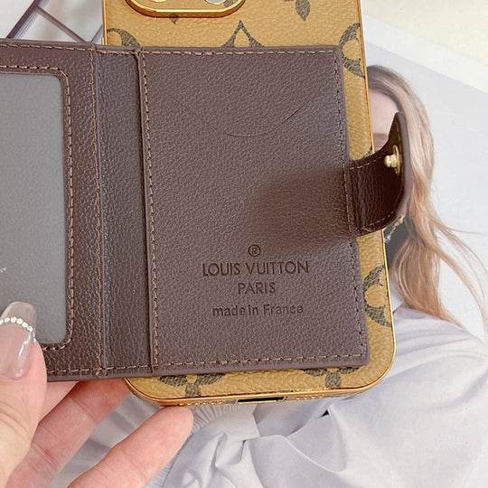 Classic Card Holder iPhone 16 Case – Timeless Luxury Crossbody Design
