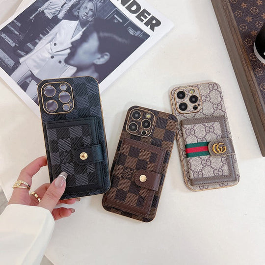 Classic Card Holder iPhone 16 Case – Timeless Luxury Crossbody Design