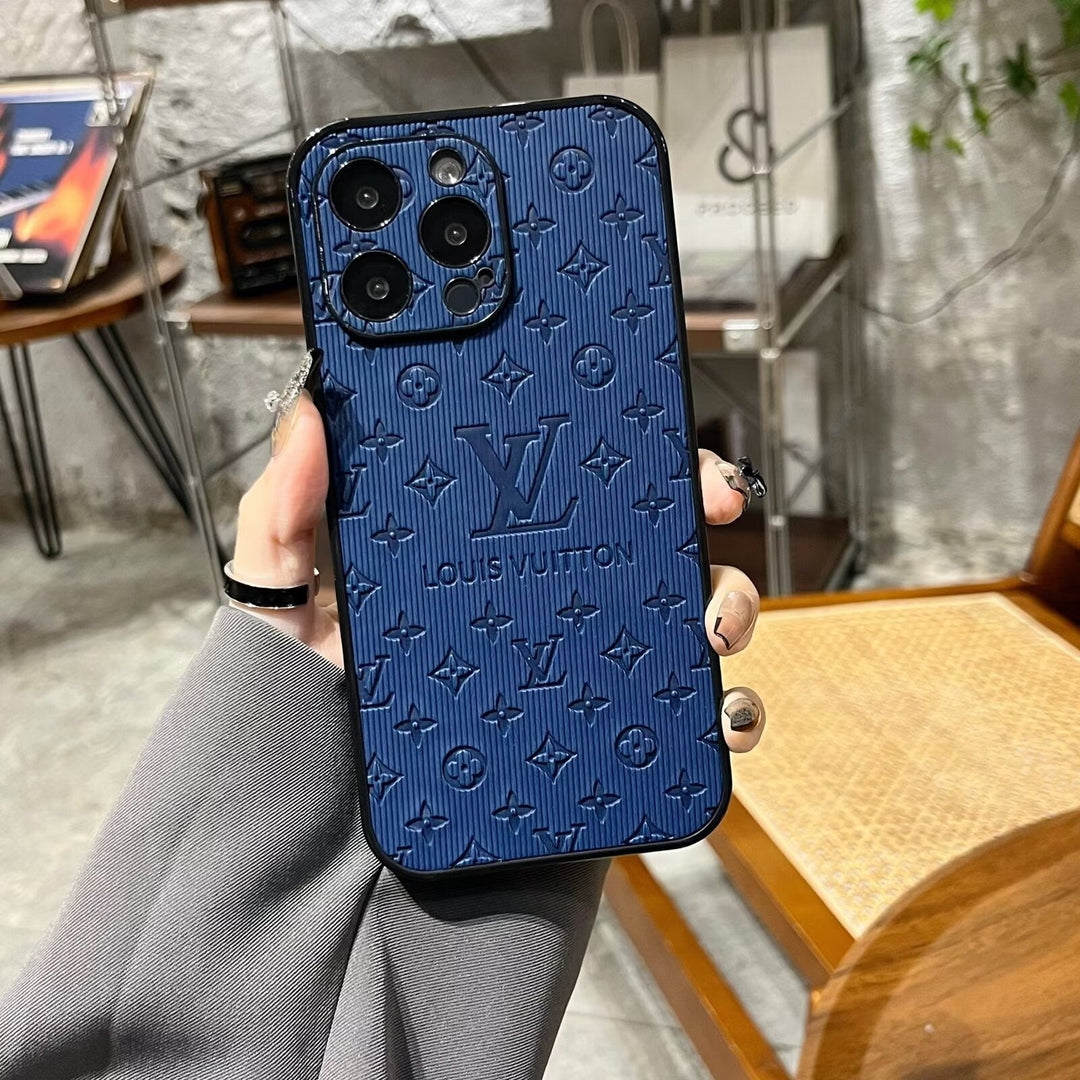 Case for iPhone 17- 3D Monogram Embossed Leather