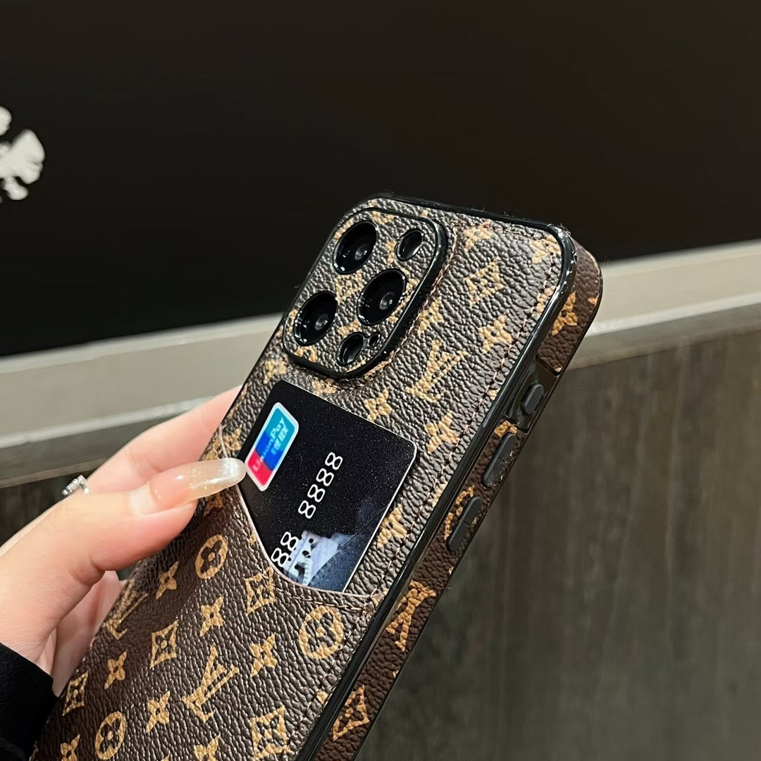 Classic Monogram Canvas Card Holder Case – Luxury iPhone 16 Pro Designer Cover