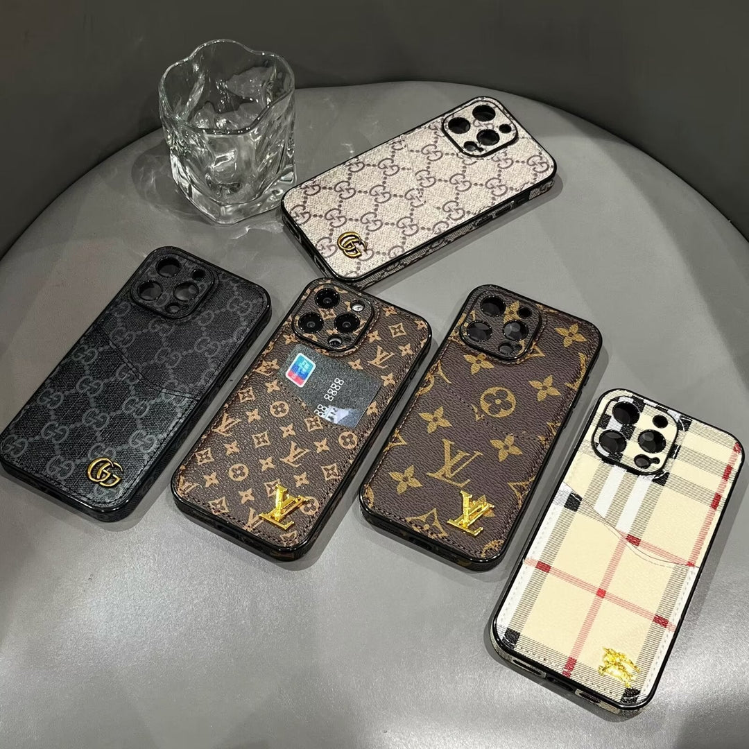 Classic Monogram Canvas Card Holder Case – Luxury iPhone 16 Pro Designer Cover