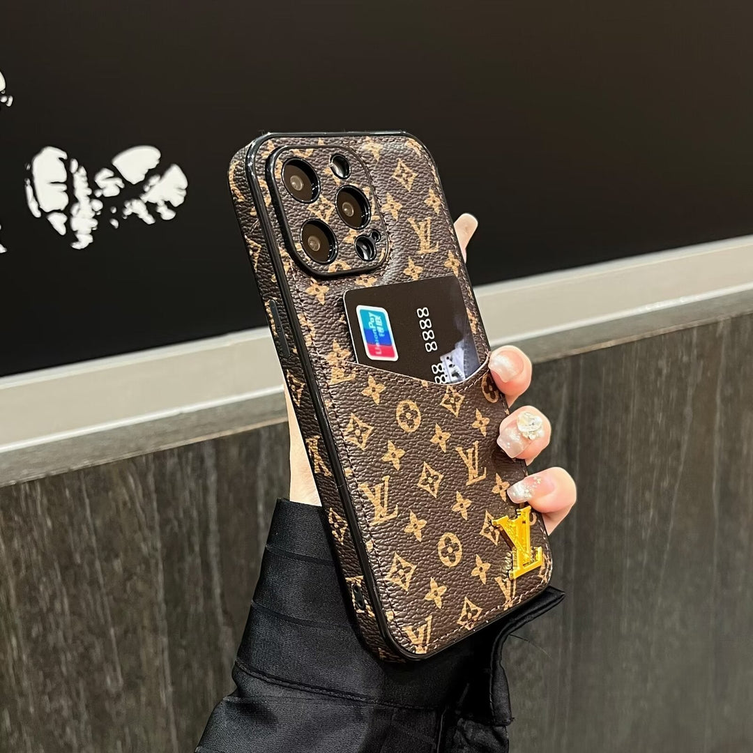 Classic Monogram Canvas Card Holder Case – Luxury iPhone 16 Pro Designer Cover
