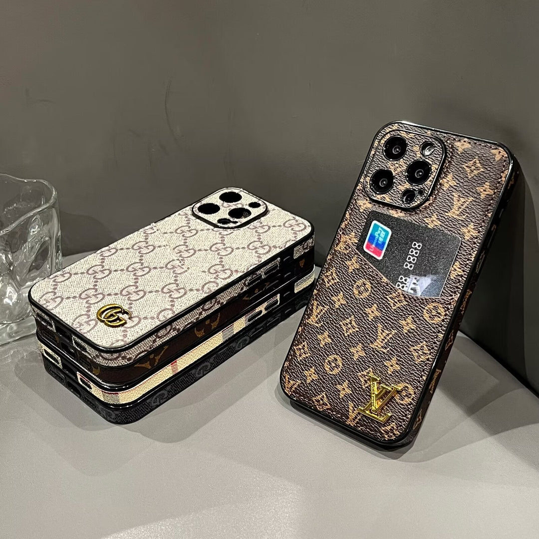 Classic Monogram Canvas Card Holder Case – Luxury iPhone 16 Pro Designer Cover