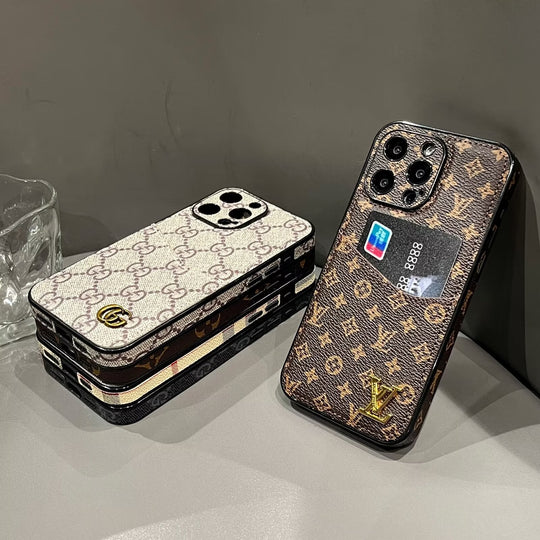 Classic Monogram Canvas Card Holder Case – Luxury iPhone 16 Pro Designer Cover
