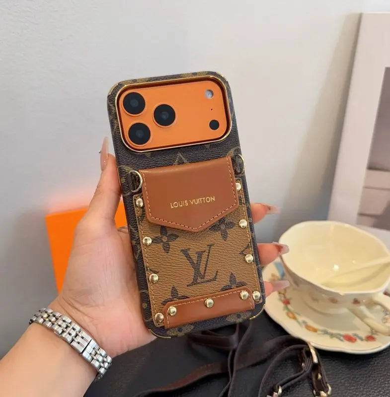 Luxury Phone Case with Crossbody Strap & Card Holder for iPhone 17 / 16 & more – Designer Style