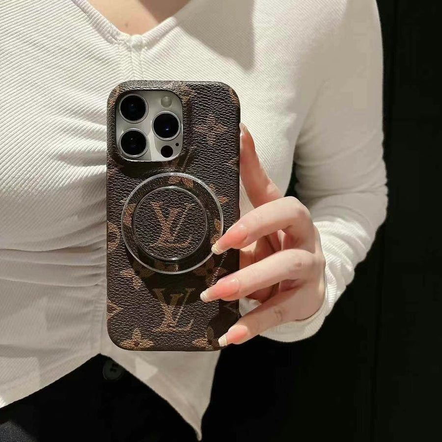 Luxury Monogram Magnetic Ring iPhone 17 Case – Designer Fashion Style