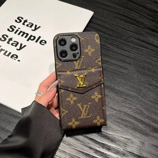 Designer Card Holder Canvas iPhone Case for iPhone 17 – Modern Luxury Cover