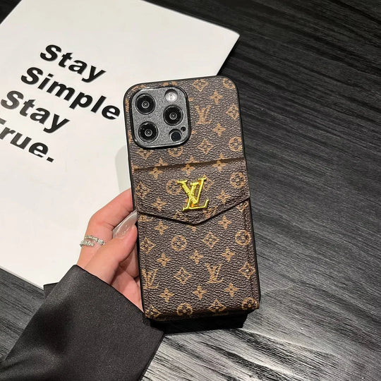 Designer Card Holder Canvas iPhone Case for iPhone 17 – Modern Luxury Cover