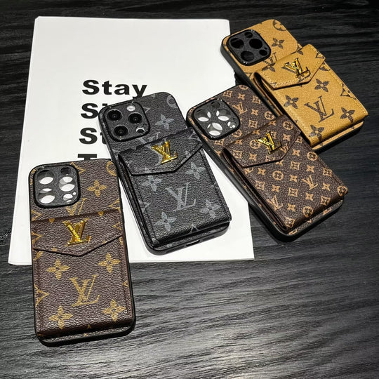 Designer Card Holder Canvas iPhone Case for iPhone 17 – Modern Luxury Cover