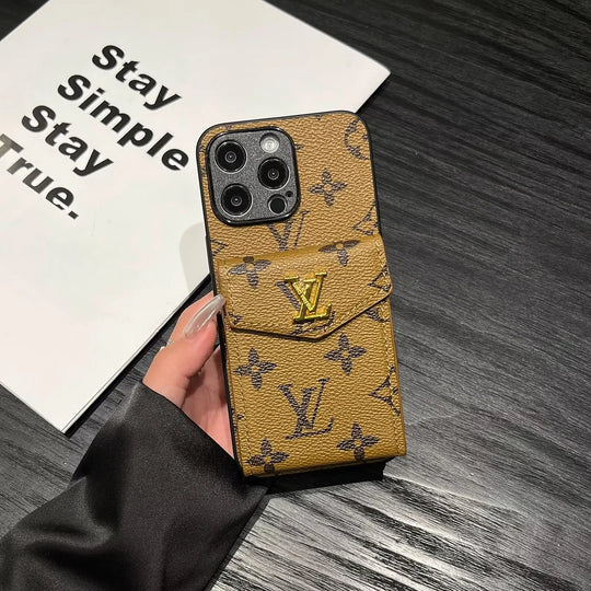 Designer Card Holder Canvas iPhone Case for iPhone 17 – Modern Luxury Cover