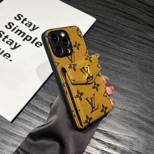 Designer Card Holder Canvas iPhone Case for iPhone 17 – Modern Luxury Cover