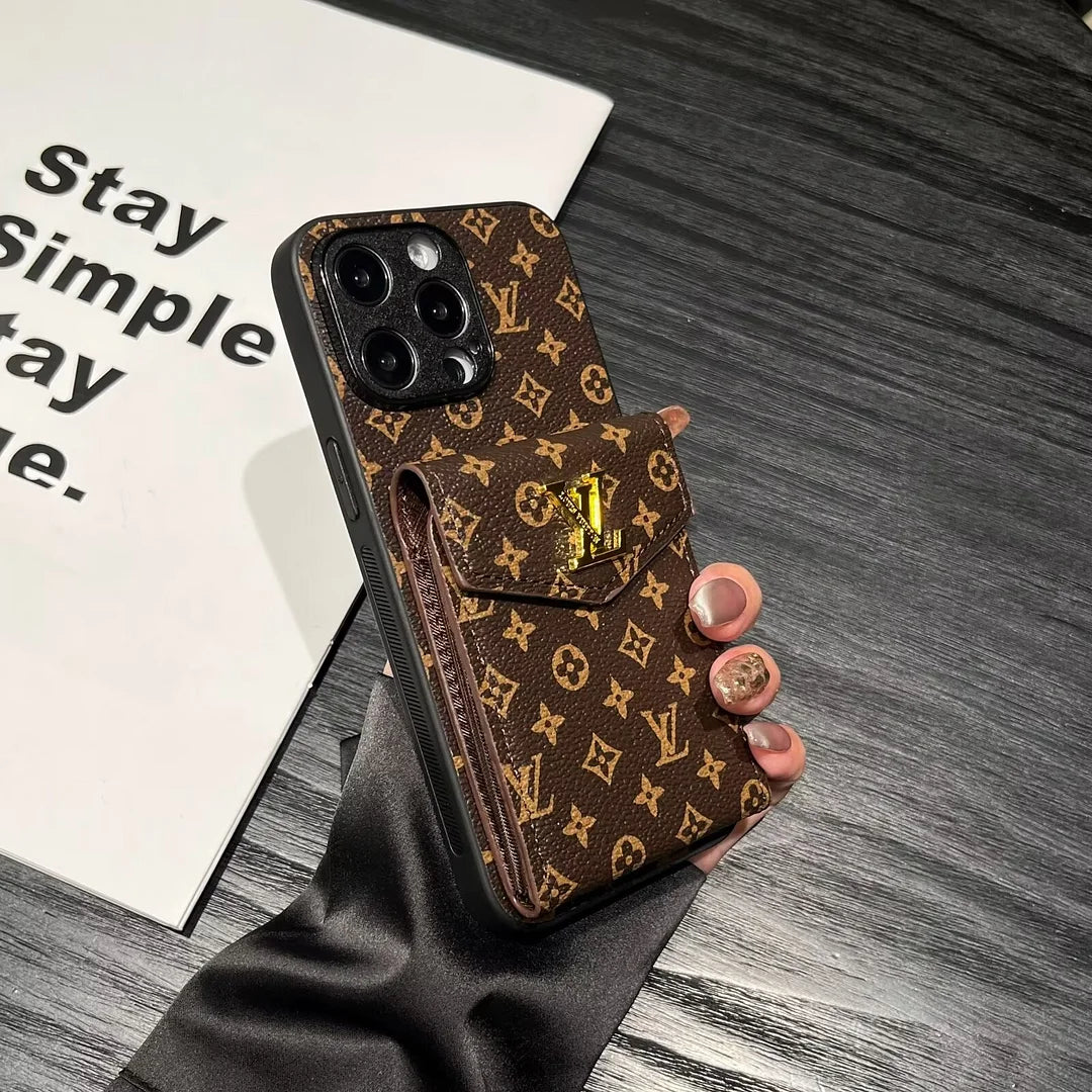 Designer Card Holder Canvas iPhone Case for iPhone 17 – Modern Luxury Cover