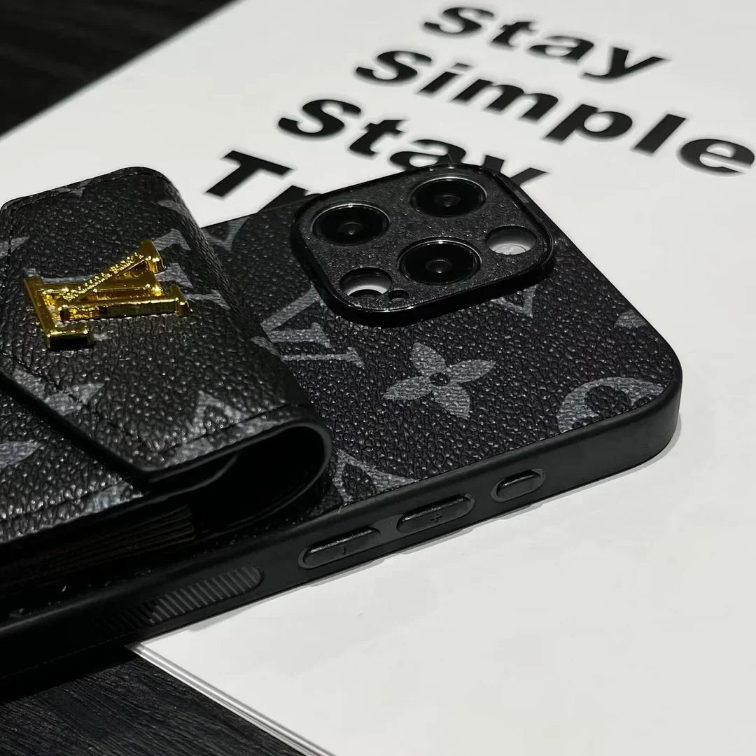Designer Card Holder Canvas iPhone Case for iPhone 17 – Modern Luxury Cover