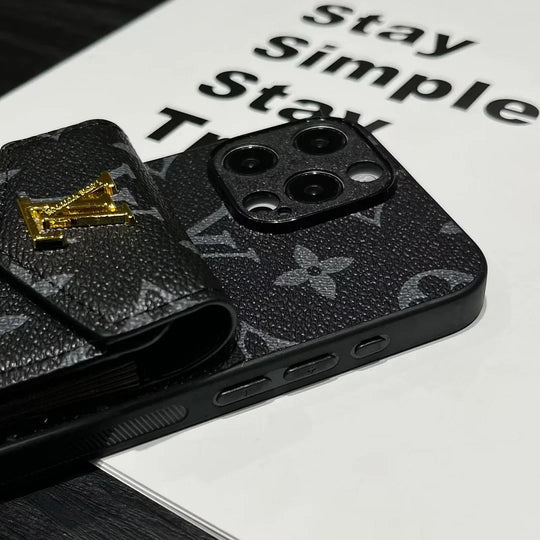 Designer Card Holder Canvas iPhone Case for iPhone 17 – Modern Luxury Cover