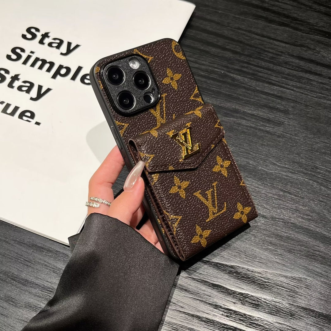 Designer Card Holder Canvas iPhone Case for iPhone 17 – Modern Luxury Cover