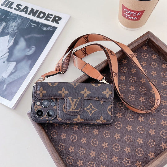 Luxury Side Card Holder Crossbody iPhone Case – Elegant Premium Cover for iPhone 17
