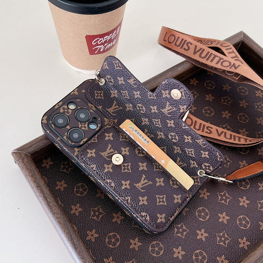Luxury Side Card Holder Crossbody iPhone Case – Elegant Premium Cover for iPhone 17