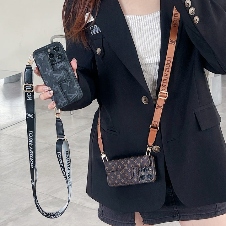Luxury Side Card Holder Crossbody iPhone Case – Elegant Premium Cover for iPhone 17