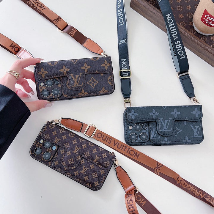 Luxury Side Card Holder Crossbody iPhone Case – Elegant Premium Cover for iPhone 17