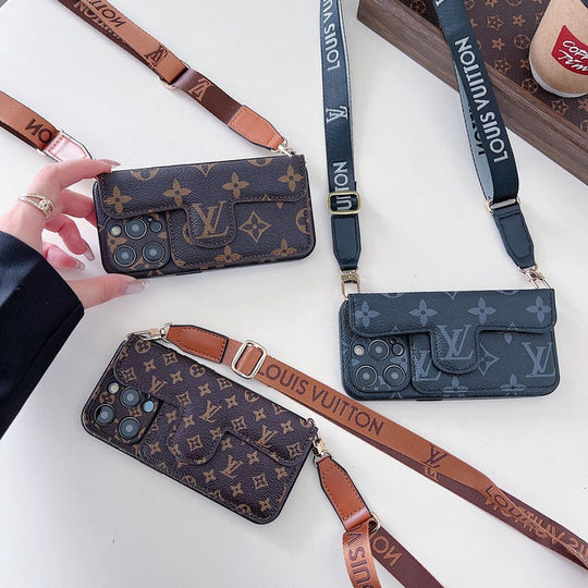 Luxury Side Card Holder Crossbody iPhone Case – Elegant Premium Cover for iPhone 17