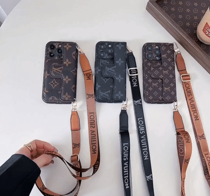 Luxury Side Card Holder Crossbody iPhone Case – Elegant Premium Cover for iPhone 17