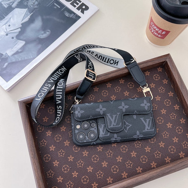 Luxury Side Card Holder Crossbody iPhone Case – Elegant Premium Cover for iPhone 17