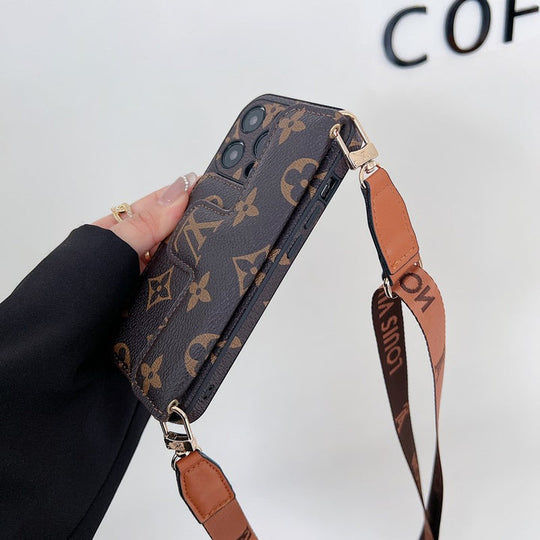Luxury Side Card Holder Crossbody iPhone Case – Elegant Premium Cover for iPhone 17