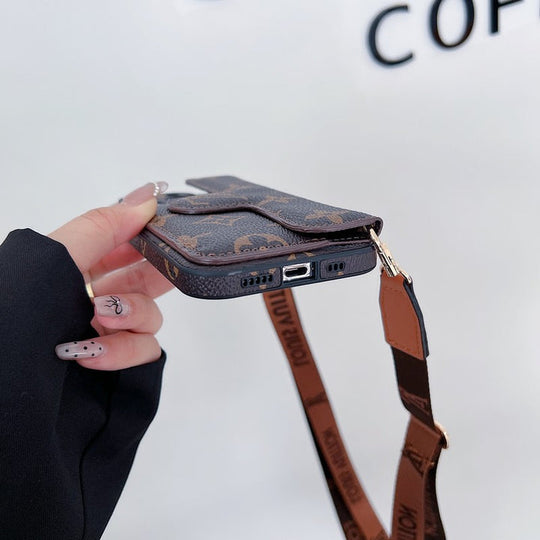 Luxury Side Card Holder Crossbody iPhone Case – Elegant Premium Cover for iPhone 17