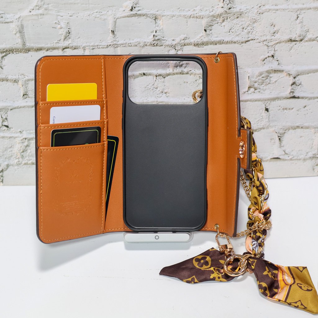 Luxury Wallet Phone Case – Signature Designer Cover for iPhone 17 / 16 / 15 / 14