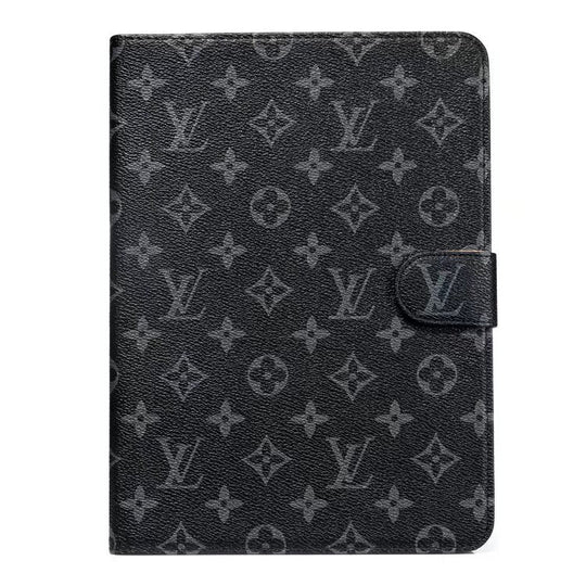 Elegant Monogram Canvas Flip Cover for Apple iPad | Luxury-Inspired Protective Case