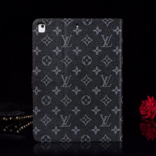 Elegant Monogram Canvas Flip Cover for Apple iPad | Luxury-Inspired Protective Case
