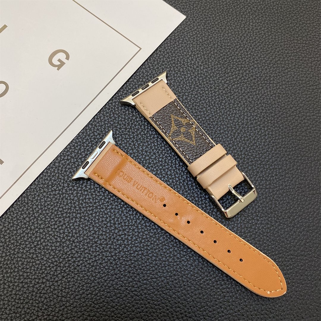 Apple Watch Genuine Designer Strap Stitching Monogram