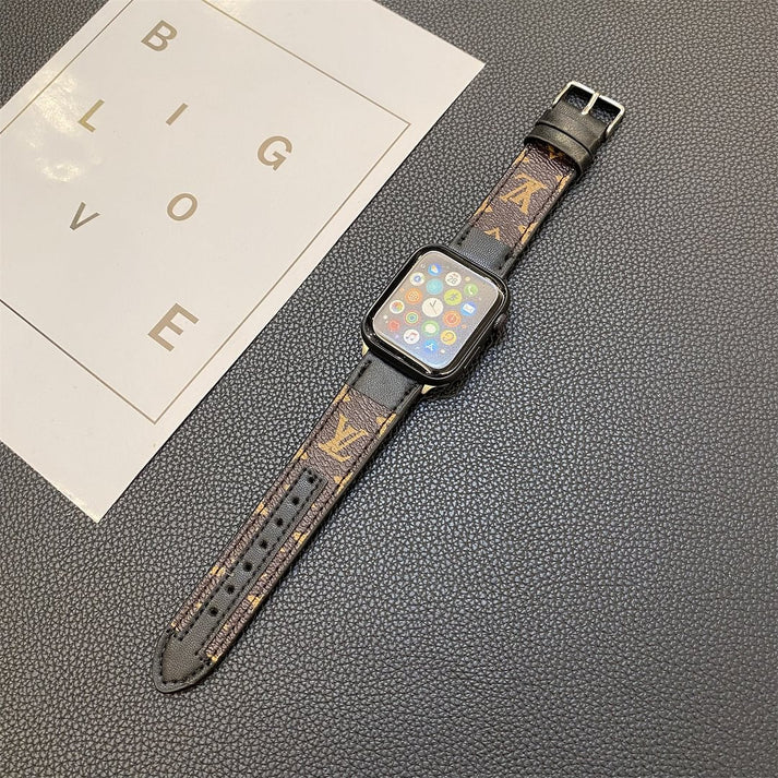 Apple Watch Genuine Designer Strap Stitching Monogram