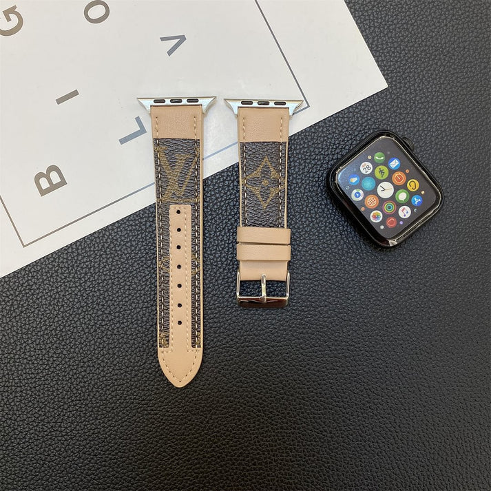 Apple Watch Genuine Designer Strap Stitching Monogram