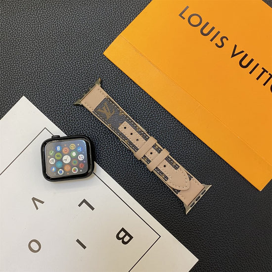 Apple Watch Genuine Designer Strap Stitching Monogram