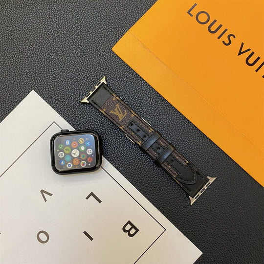 Apple Watch Genuine Designer Strap Stitching Monogram