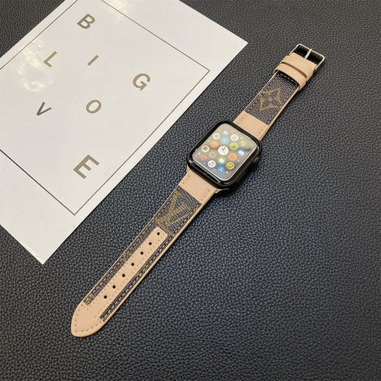 Apple Watch Genuine Designer Strap Stitching Monogram