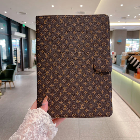 Elegant Monogram Canvas Flip Cover for Apple iPad | Luxury-Inspired Protective Case