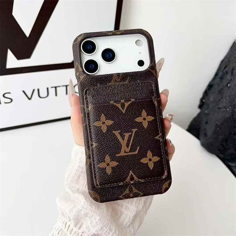 Luxury Card Holder iPhone Case – Designer Crossbody Cover for iPhone 17 Pro Max / 16 / 15 / 14